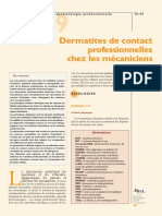 Dermatites de Contact Professionnelles Chez Les Mécaniciens: en Résumé
