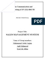 Sales Management System: Ata Communication and Networking (CEN-222) - BSE 5B