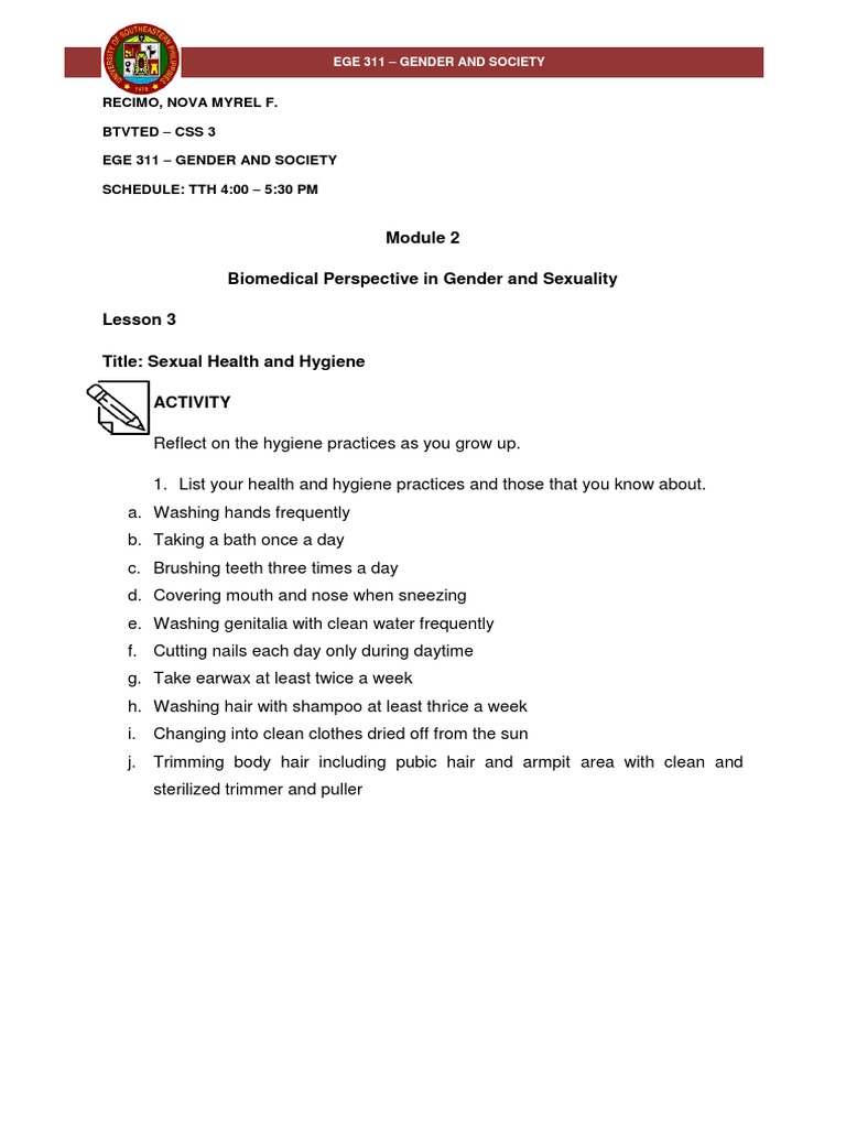 Gender and Society Module 2 | PDF | Sexual Intercourse | Sexually ...