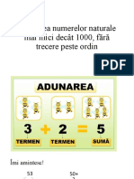 Adunarea numerelor naturale mai mici decât 1000,