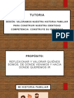 Tutoria: Sesión: Valoramos Nuestra Historia Familiar para Construir Nuestra Identidad Competencia: Construye Su Identidad