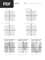 Yx Yx X: WS 4.3 - Graphing Quadratic Inequalities Algebra 2 Honors