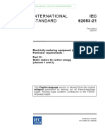 IEC 62053-21 Electricity Metering Equipment (a.c.) –Particular Requirements –Part 21 Static Meters for Active Energy(Classes 1 and 2)