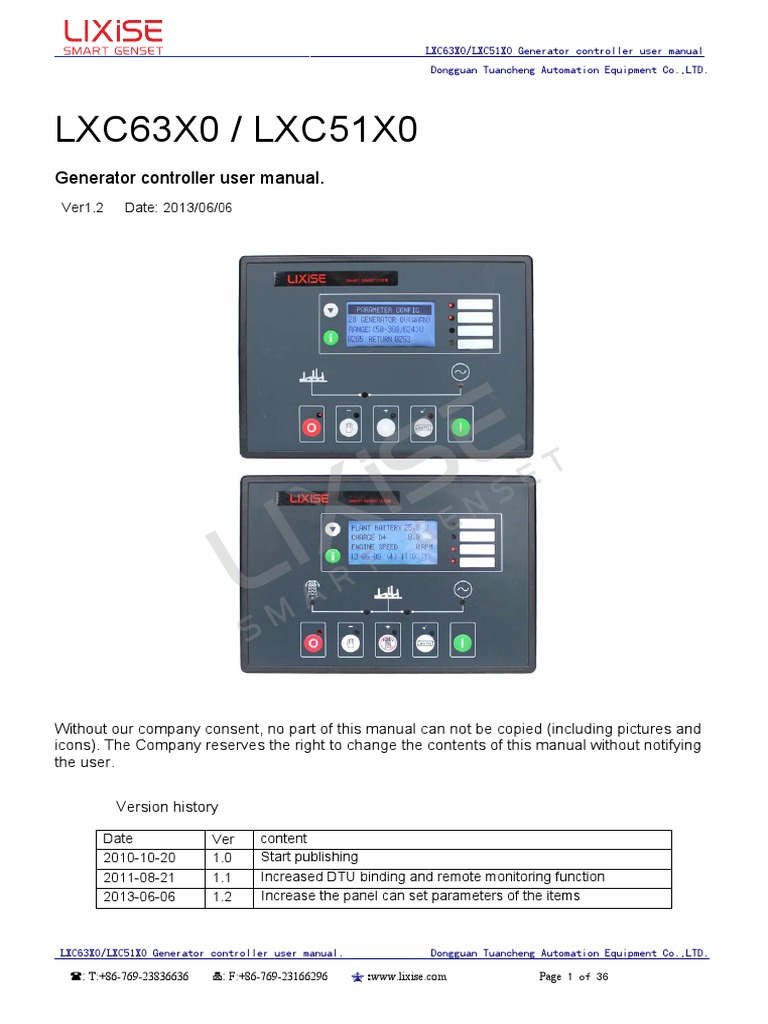 LXC63X0/LXC51X0 Controller Manual | PDF | Alternating Current | Power ...