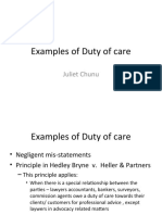 Examples of Duty of Care