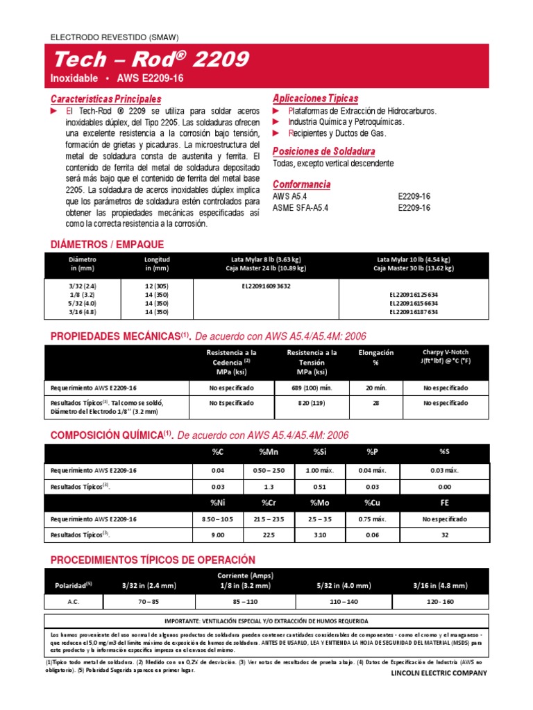 c141085 TechRod 2209 - ES MX | PDF | Construcción | Soldadura