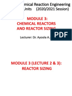 3 Units (2020/2021 Session) : CHE326: Chemical Reaction Engineering
