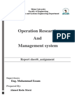 Operation Research and Management System: Report Sheet6 - Assignment