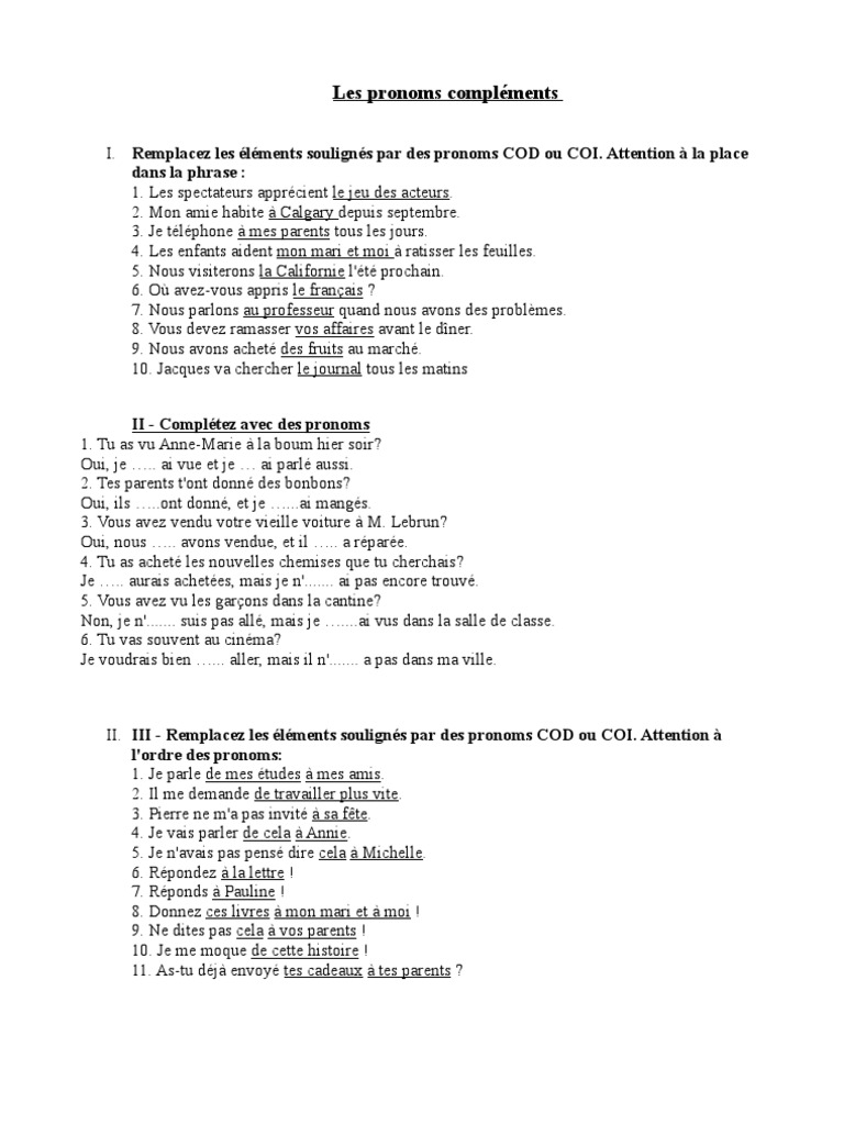 Doubles Pronoms Pdf Arts Du Langage Et Discipline