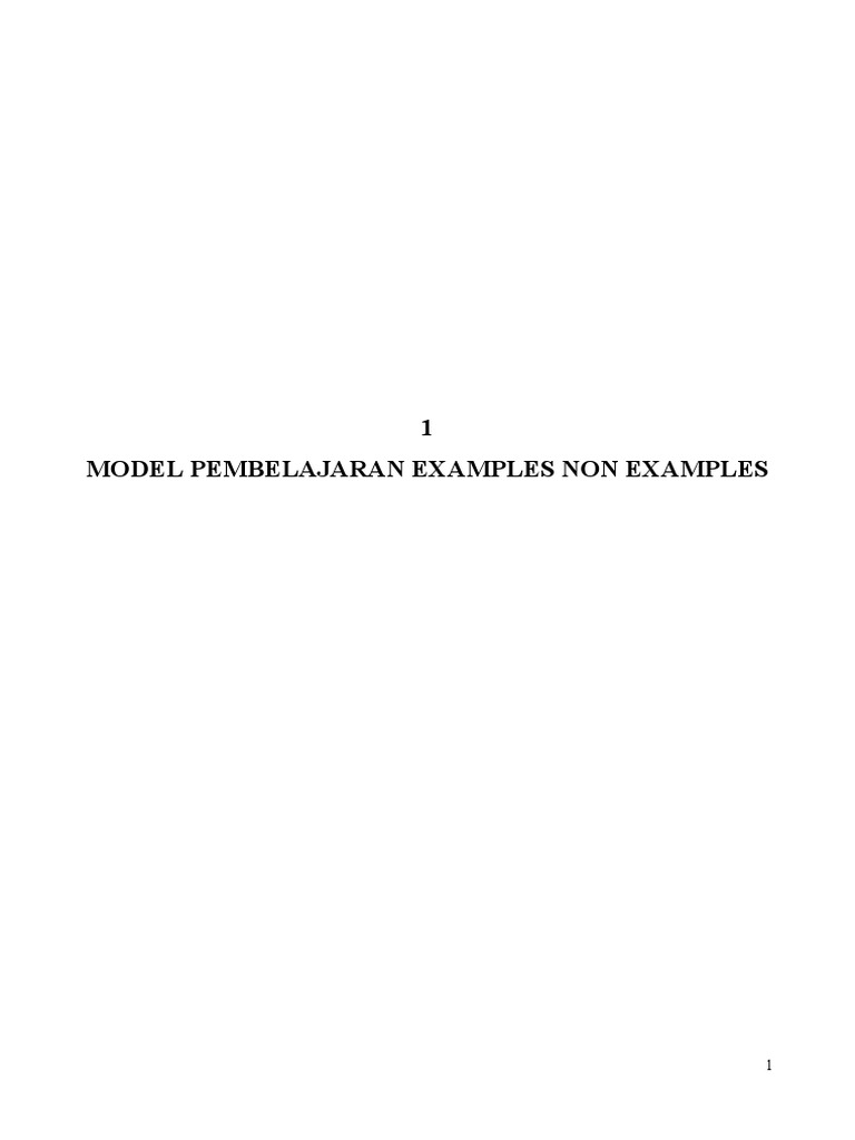 Model Pembelajaran Examples Non Examples | PDF | Kajian Bahasa Asing ...