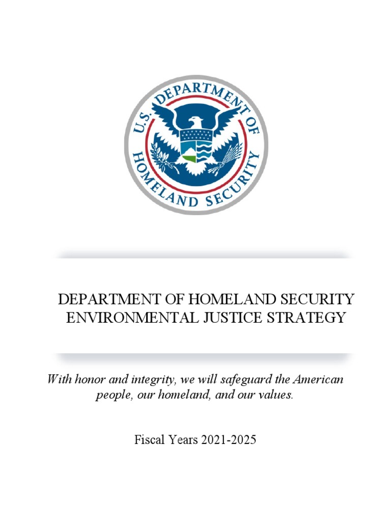 Dhs Environmental Justice Strategy Fy 20212025 Final PDF National
