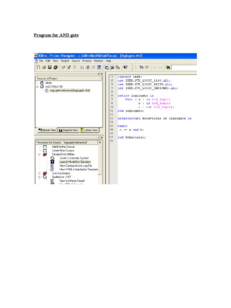 Program For AND Gate | PDF