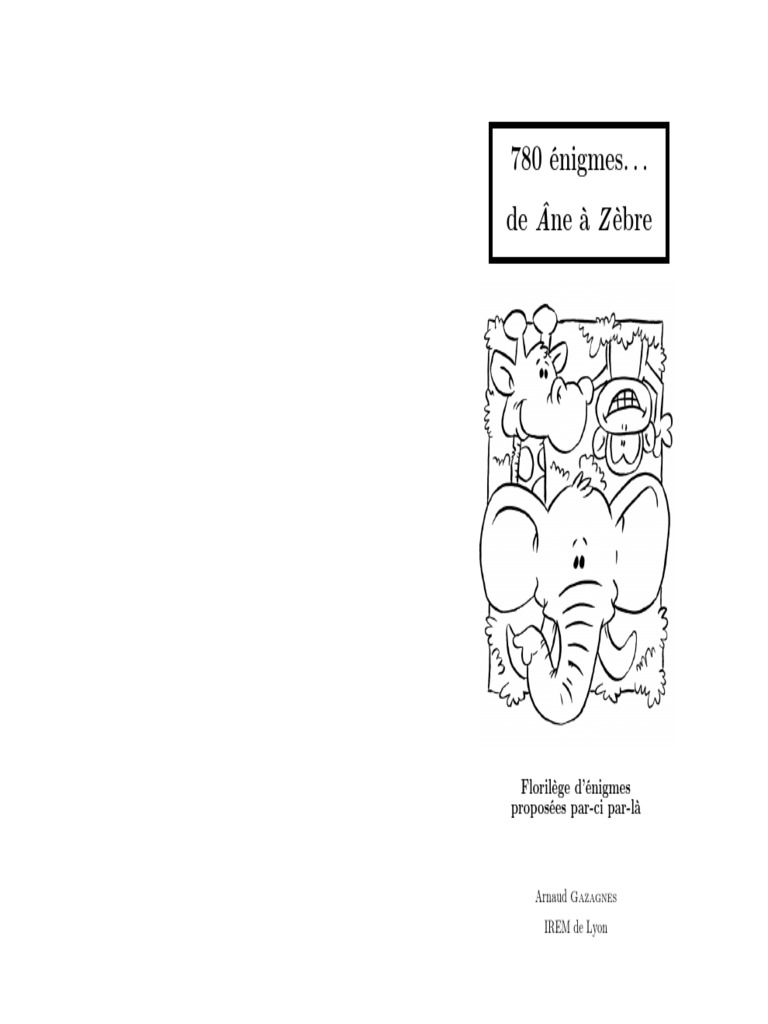 énigme 100 Euros 97 Euros Solution Enigmes de Ane A Zebre | PDF | Animaux domestiqués