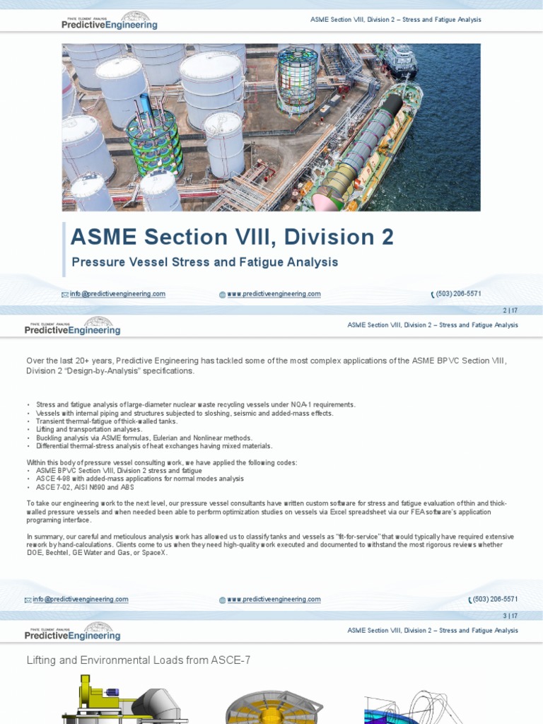 ASME Section VIII, Division 2 Pressure Vessel Stress and Fatigue