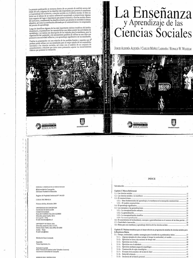 La Enseñanza y Aprendizaje de Las Ciencias Sociales (Alegría-Muñoz ...