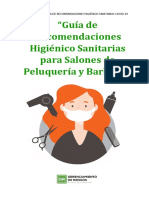 Guia recomendaciones higienico Sanitarias para Salones de Peluqueria y Barberia (2020, GR)