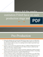 What Impact Did The Media Institution Film4 Have On Each Production Stage and Why?