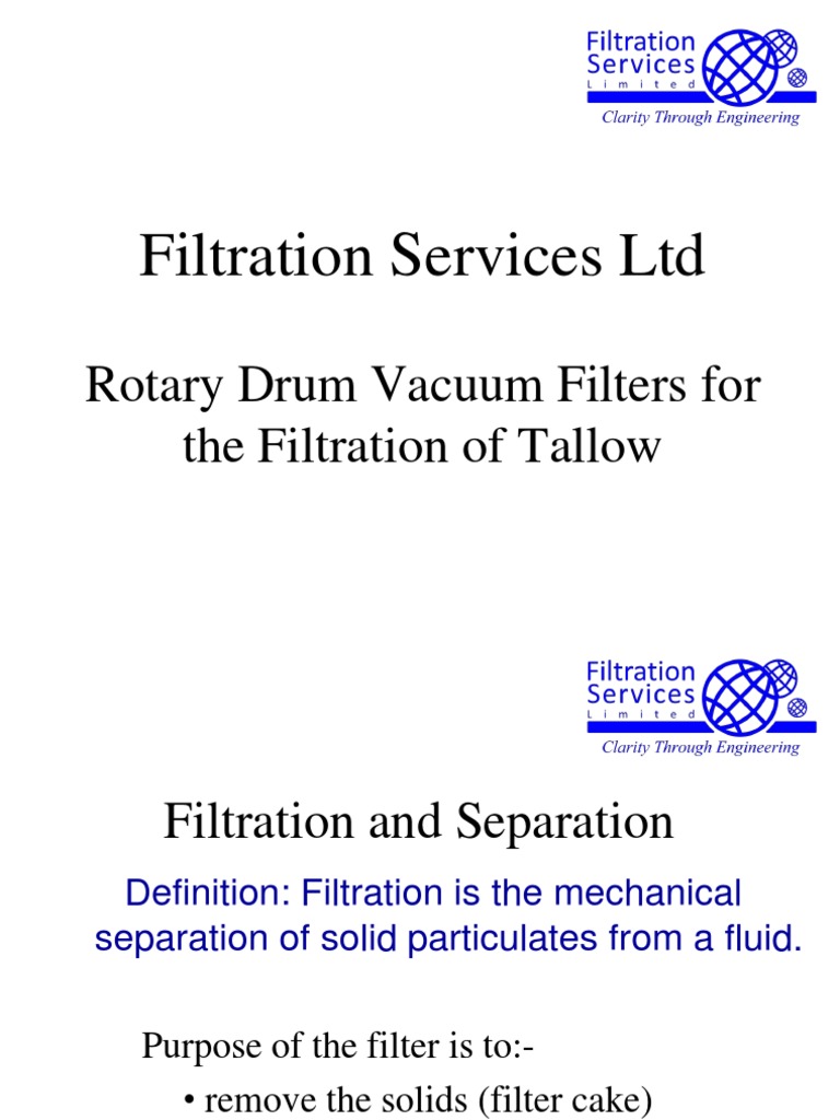 Vdocuments MX Tallow Rotary Drum Vacuum Filter PDF Filtration Chemistry