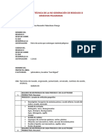 Justificación Técnica de La No Generación de Residuos O Desechos Peligrosos