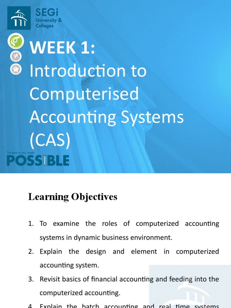 Lecture Slides 1 Intro To Computerised Accounting Systems | PDF ...
