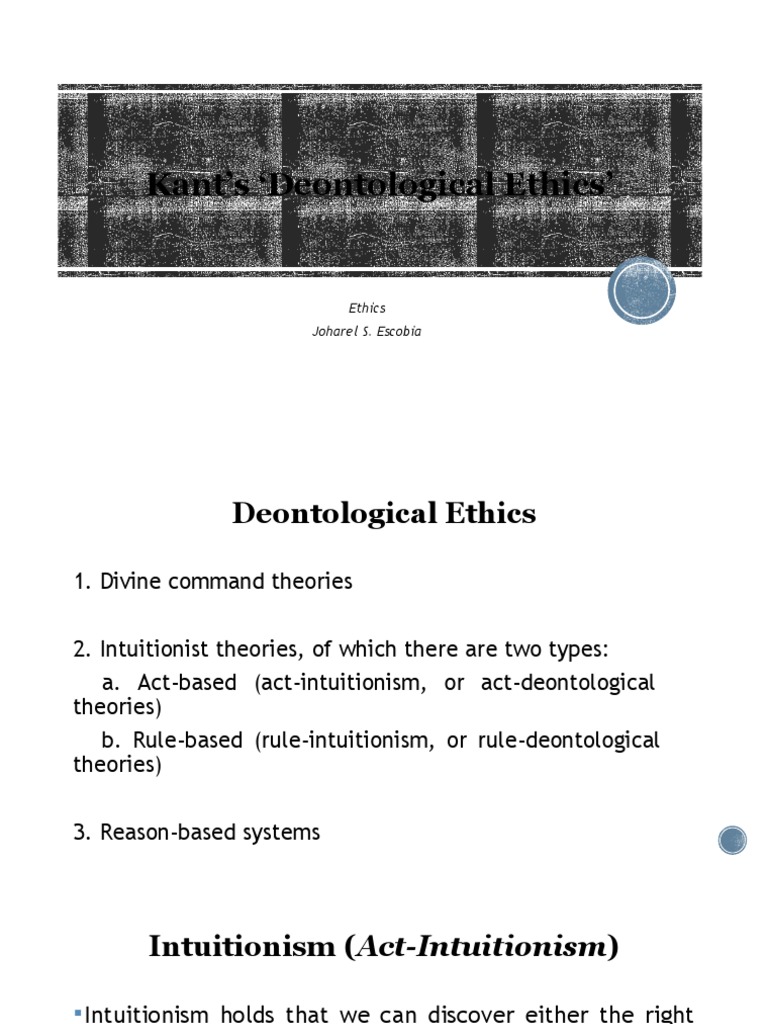 Kants Deontological Ethics Pdf Rationalism Empiricism