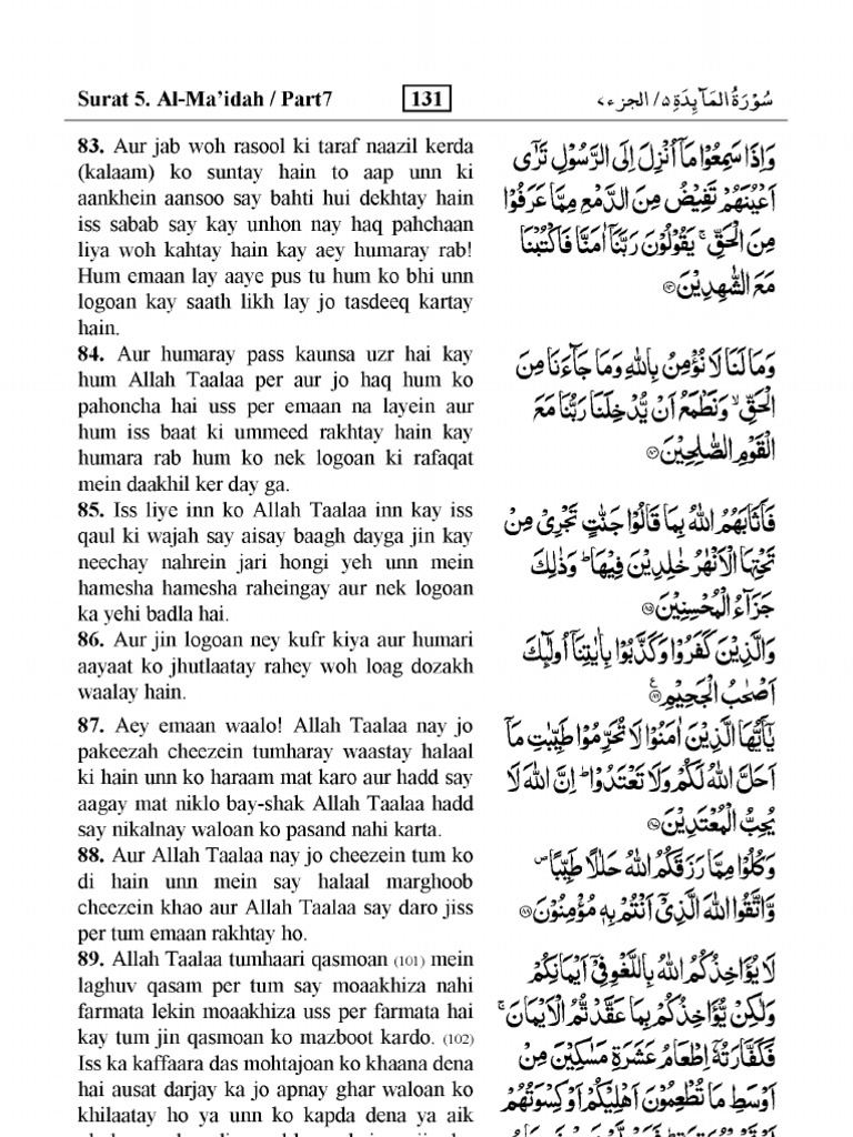 Holy Quran in Roman Urdu - 7 Parah | PDF