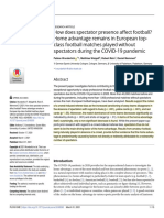 How Does Specator Presence Affect Footbal Home Advantage Remains in European Topclass Football Matches Played Without Spectators
