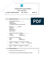 Podar International School Chinchwad STD Xi - (I Unit Test) Subject: Computer Science Date: 8-9-2020 Marks: 40