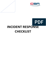 CSA Incident Response Checklist