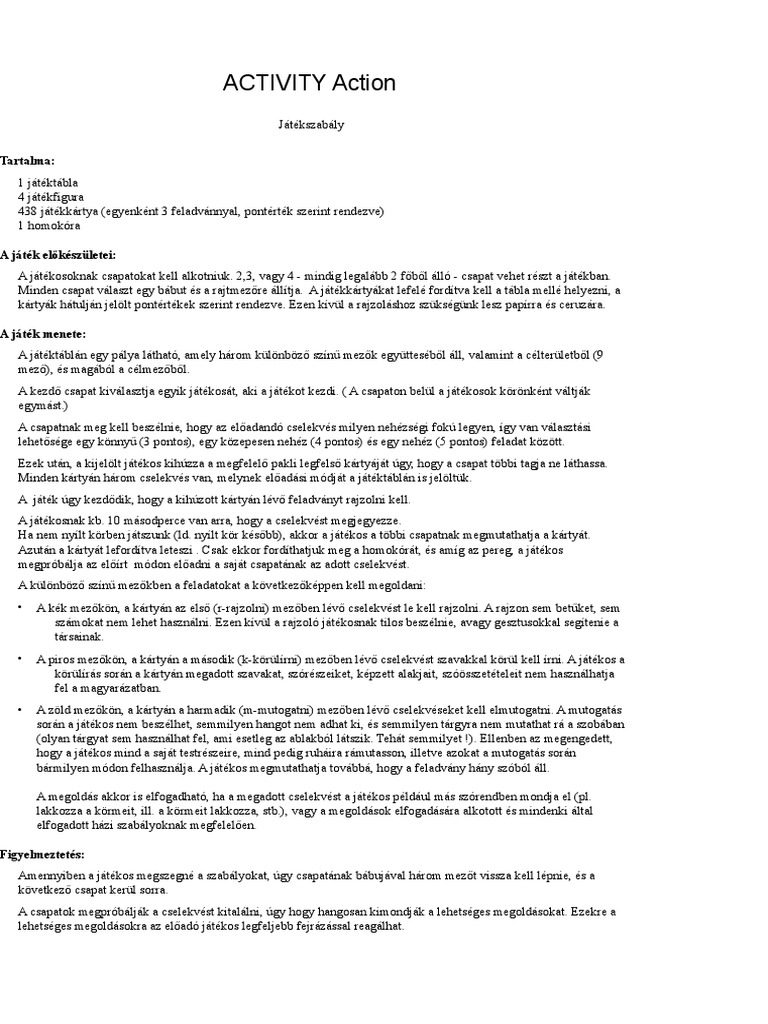 Activity Action | PDF