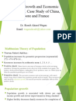 Population Growth and Economic Development. Case Study of China, Singapore and France