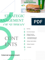 Strategic Management of Subway: Linyuan Qiao Feng Ling Yanping Zhao