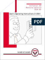 User's Operating Instructions 3/2001: Veltamat 3D Remote Control ECA 60