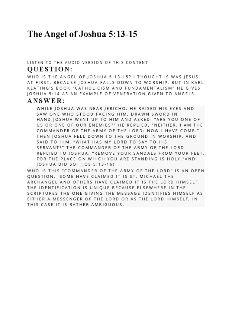 The Angel of Joshua | PDF | Religion & Spirituality