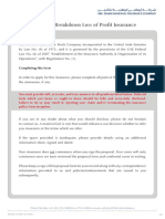 Machinery Breakdown Loss of Profit Insurance Proposal Form