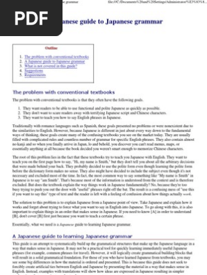Japanese Guide To Japanese Grammar Pdf