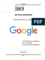 Midterm Assignment: Office Etiquette: Google