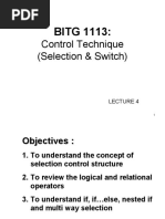 BITG 1113:: Control Technique (Selection & Switch)