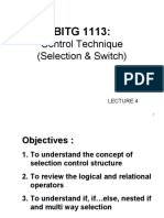 BITG 1113:: Control Technique (Selection & Switch)