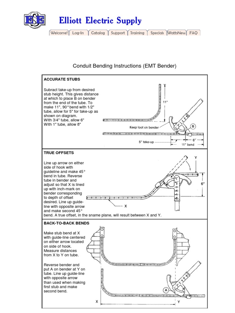 Offset Bend Chart