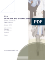 TCS SAP HANA and S/4HANA Services: Vendor Assessment Report Abstract January 2019