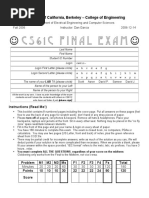 CS61C Final Exam : University of California, Berkeley - College of Engineering