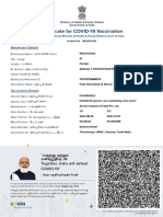 COVID-19 Vaccination Certificate from India's Ministry of Health