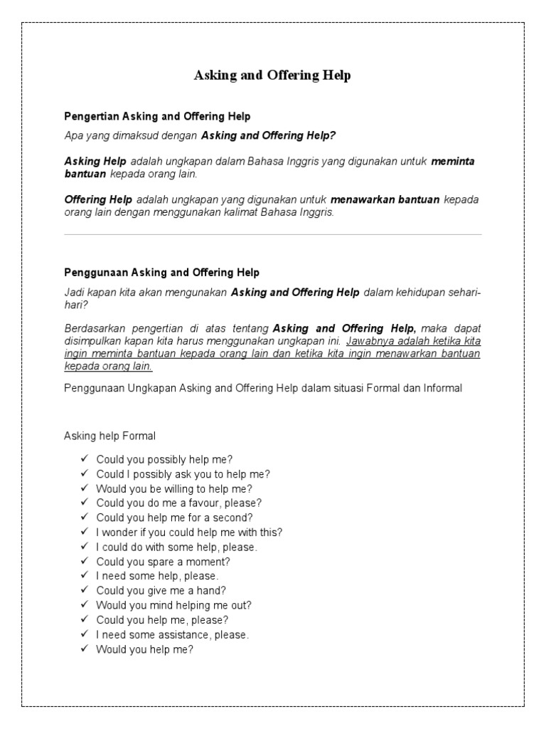 Asking and Offering Help in English | PDF | God In Islam