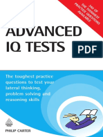 Advanced Iq Tests: The Toughest Practice Questions To Test Your Lateral Thinking, Problem Solving and Reasoning Skills