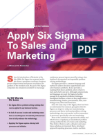 Applying Six Sigma methodology to sales and marketing