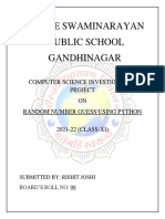 Computer Science Investigatory Project