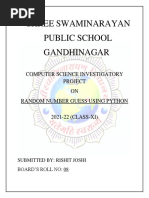 Computer Science Investigatory Project