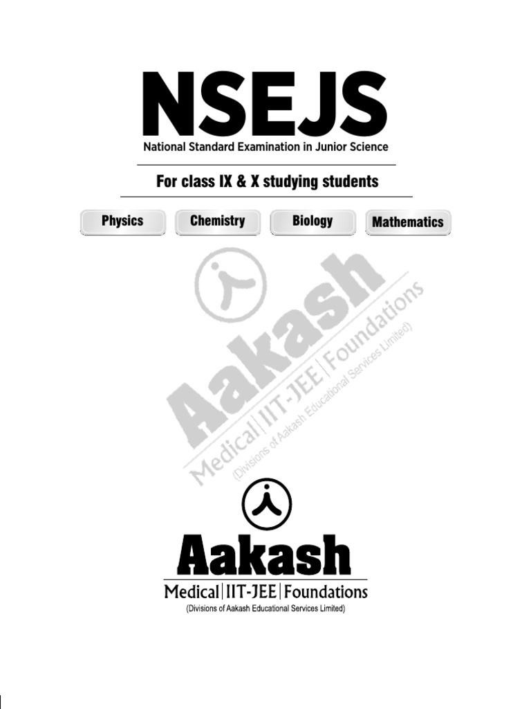 NSEJS Study Material for Class IX & X | PDF | Acceleration | Velocity