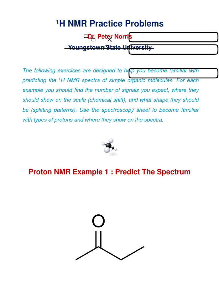 H NMR Practice Problems: Youngstown State University | PDF